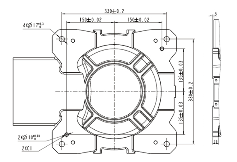 MOUNTING DIMENSION OF ROBOT BASE VBR6-3